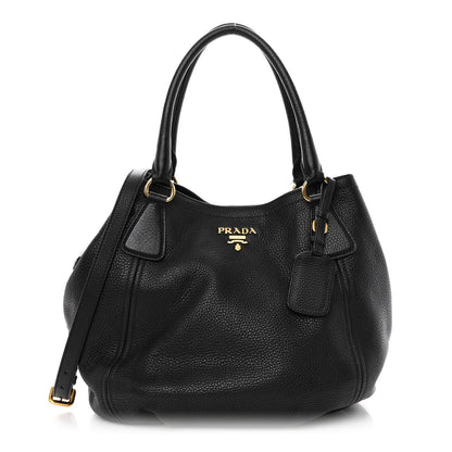 Prada Vitello Daino Shoulder Bag Black 1 of 13