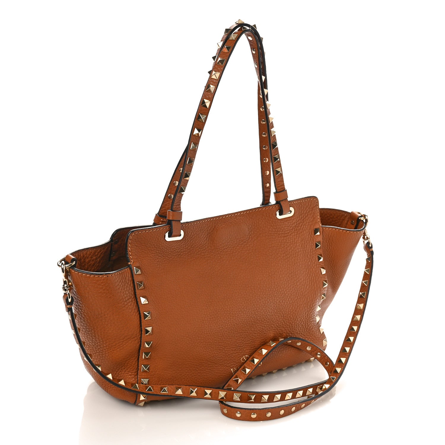 Valentino Garavani Grained Calfskin Small Rockstud Tote Light Cuir 2 of 9