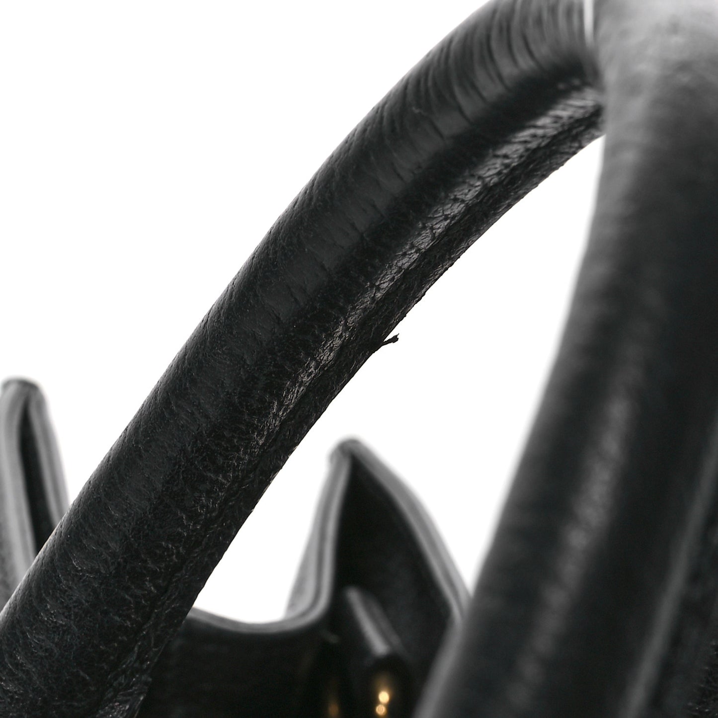 Grained Calfskin Web Top Handle Tote Black