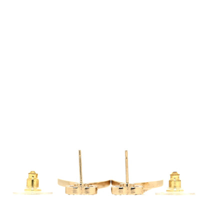 Chanel Crystal CC Drop Earrings Gold 3 of 4