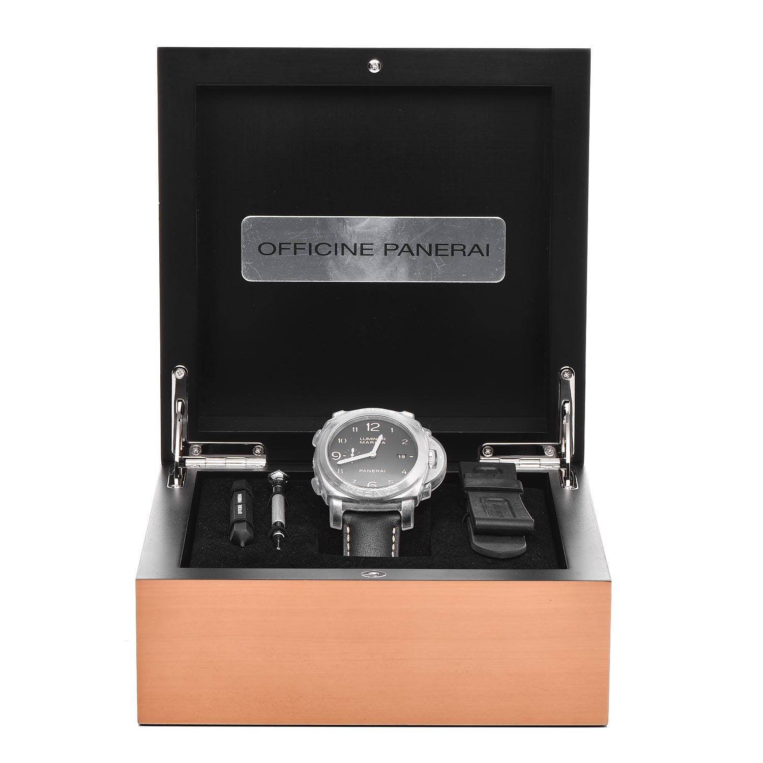 Panerai Stainless Steel Calfskin 44mm Luminor Marina 1950 Automatic Watch Black PAM00359 12 of 12