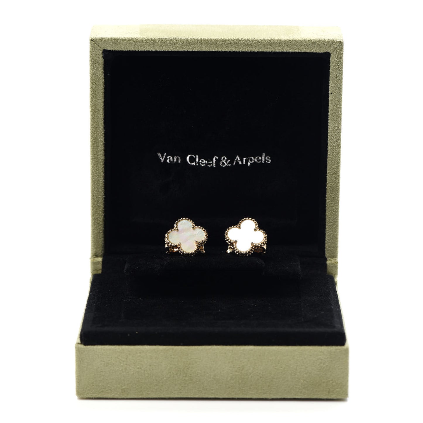 18K Yellow Gold Mother of Pearl Vintage Alhambra Earrings