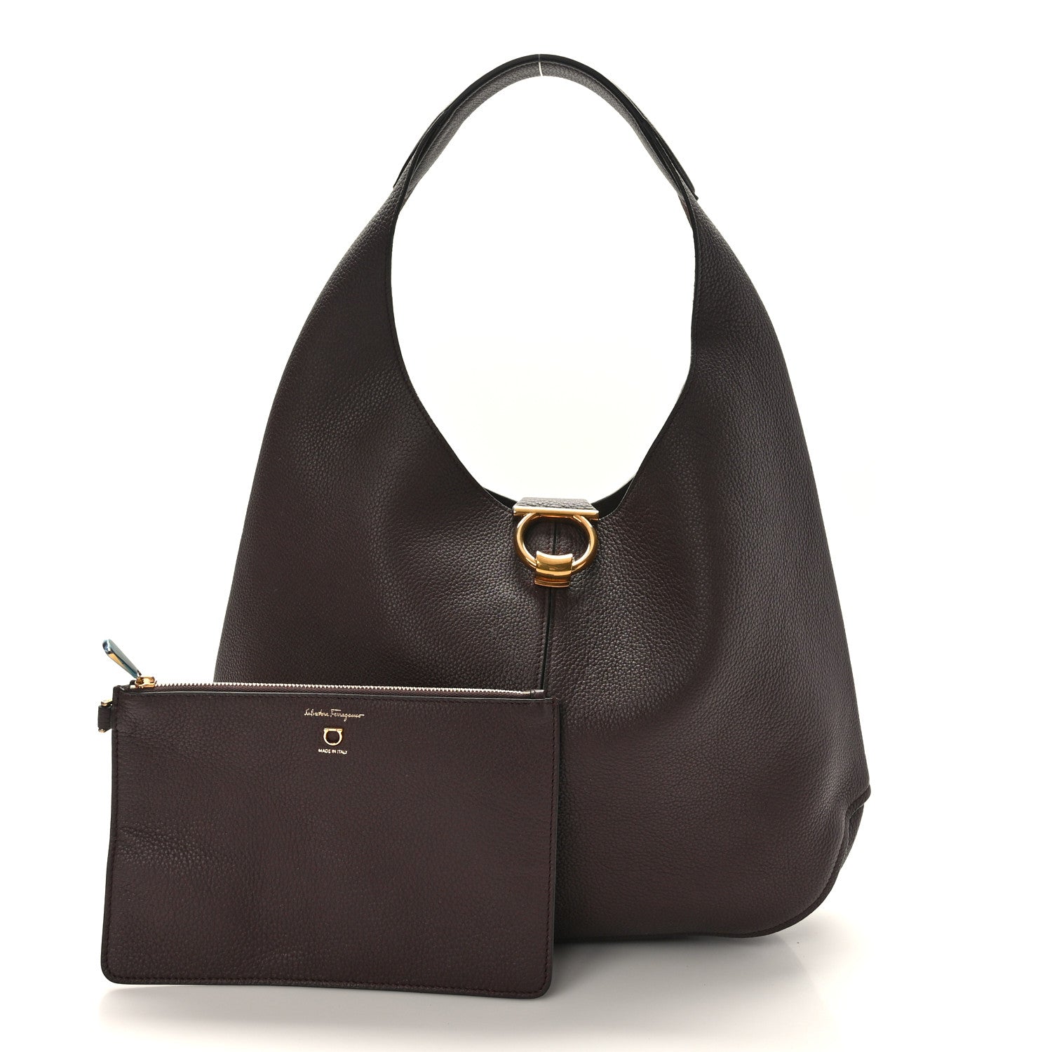 Salvatore Ferragamo Calfskin Margot Hobo Ganache Brown 3 of 9