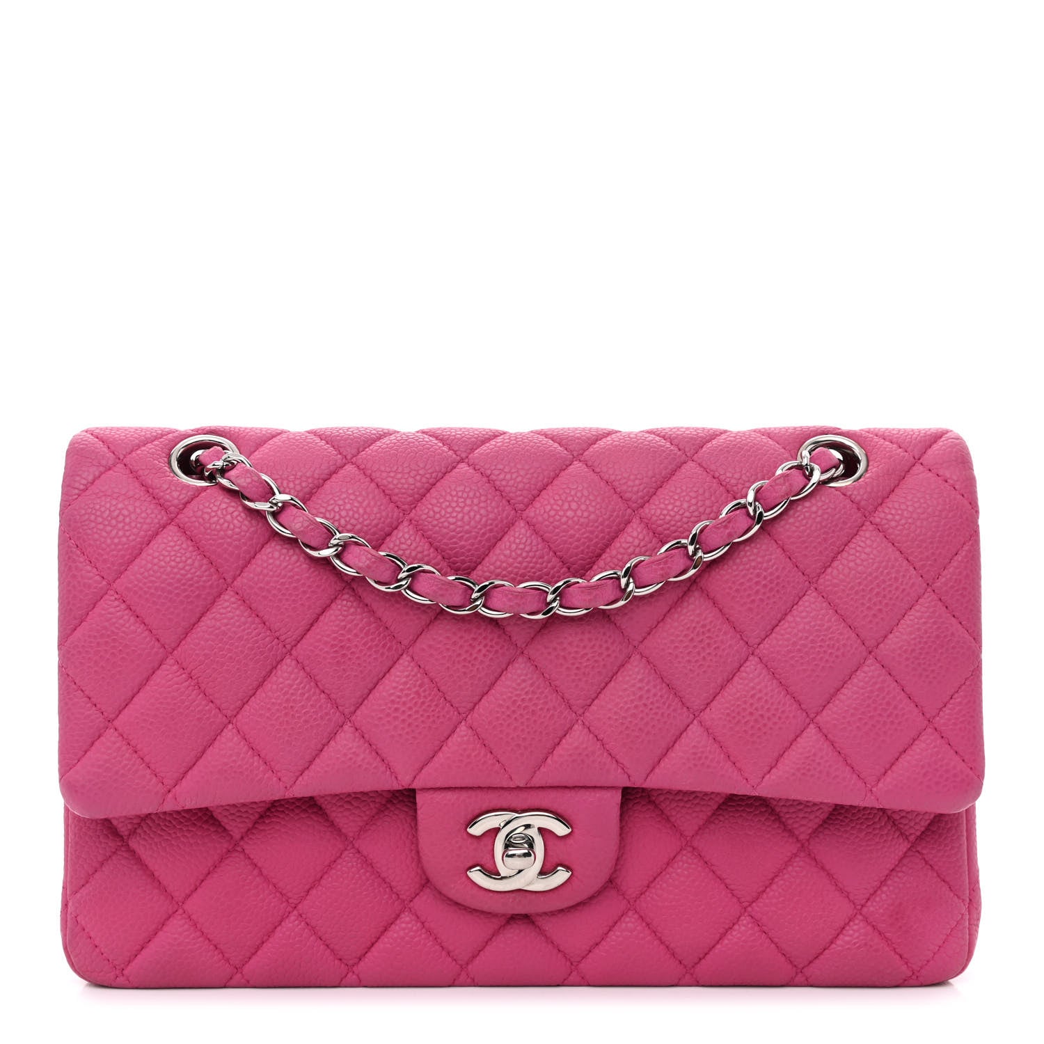 Chanel Iridescent Caviar Quilted Medium Double Flap Pink 1 of 10