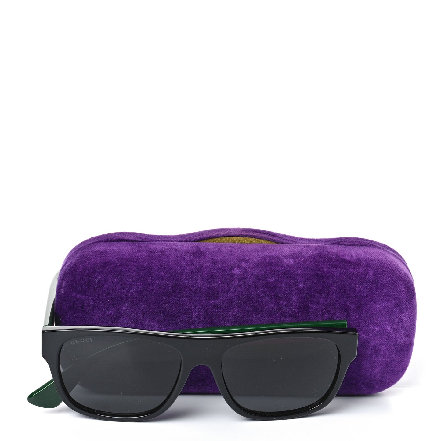 Acetate Square Frame Web Sunglasses GG0341S Black Black