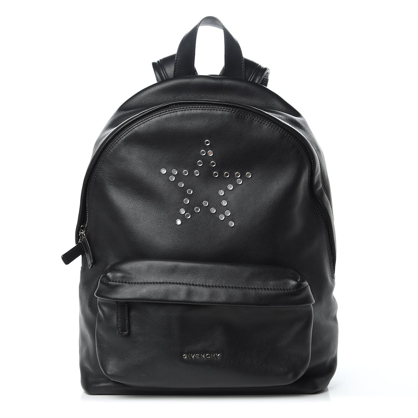Calfskin Studded Star Small Backpack Black