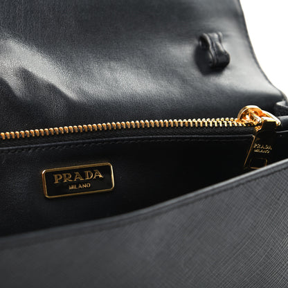 Prada Saffiano Bow Flap Wallet Black 6 of 8