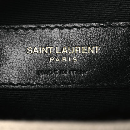 Saint Laurent Grain De Poudre Matelasse Chevron Quilted Round Vinyle Camera Bag Crema Soft 5 of 12