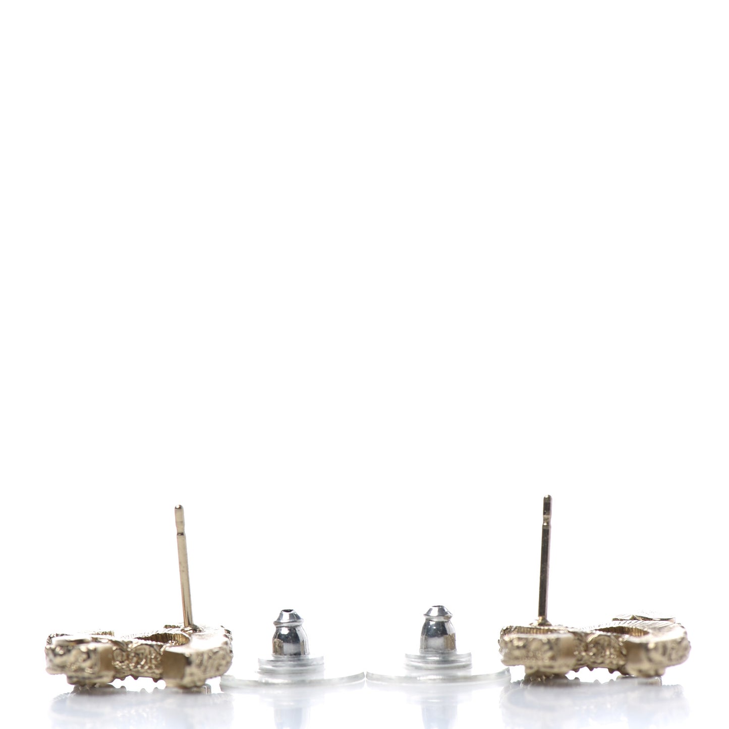 Enamel CC Baroque Earrings Black Gold