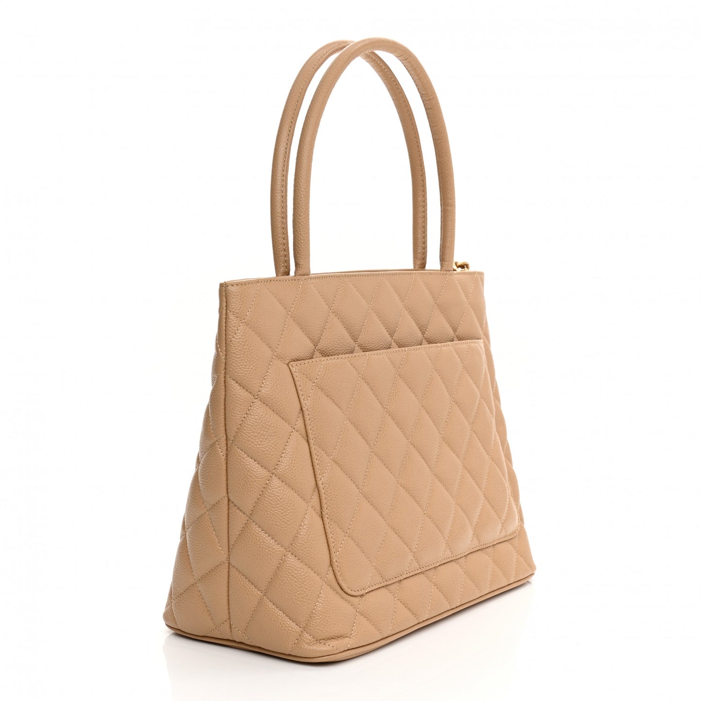 Caviar Quilted Medallion Tote Beige