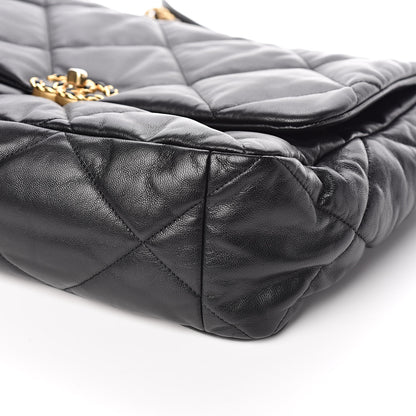 Chanel Lambskin Quilted Maxi 19 Flap Black 9 of 10
