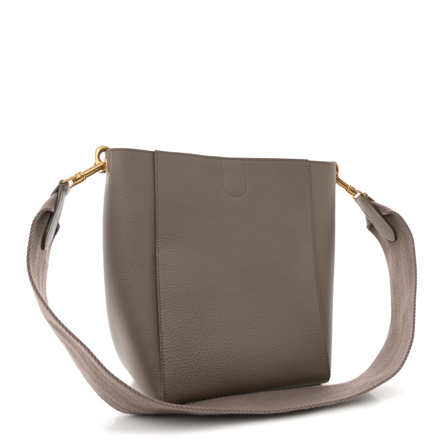 Soft Grained Calfskin Small Sangle Bucket Bag Taupe