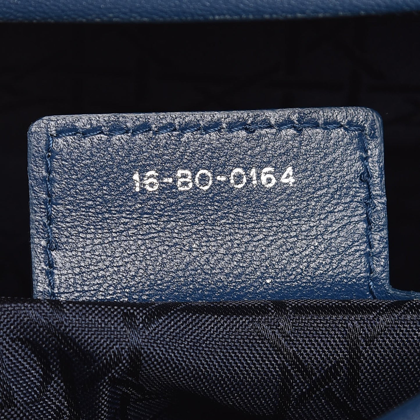 Lambskin Cannage Large Lady Dior Navy Blue