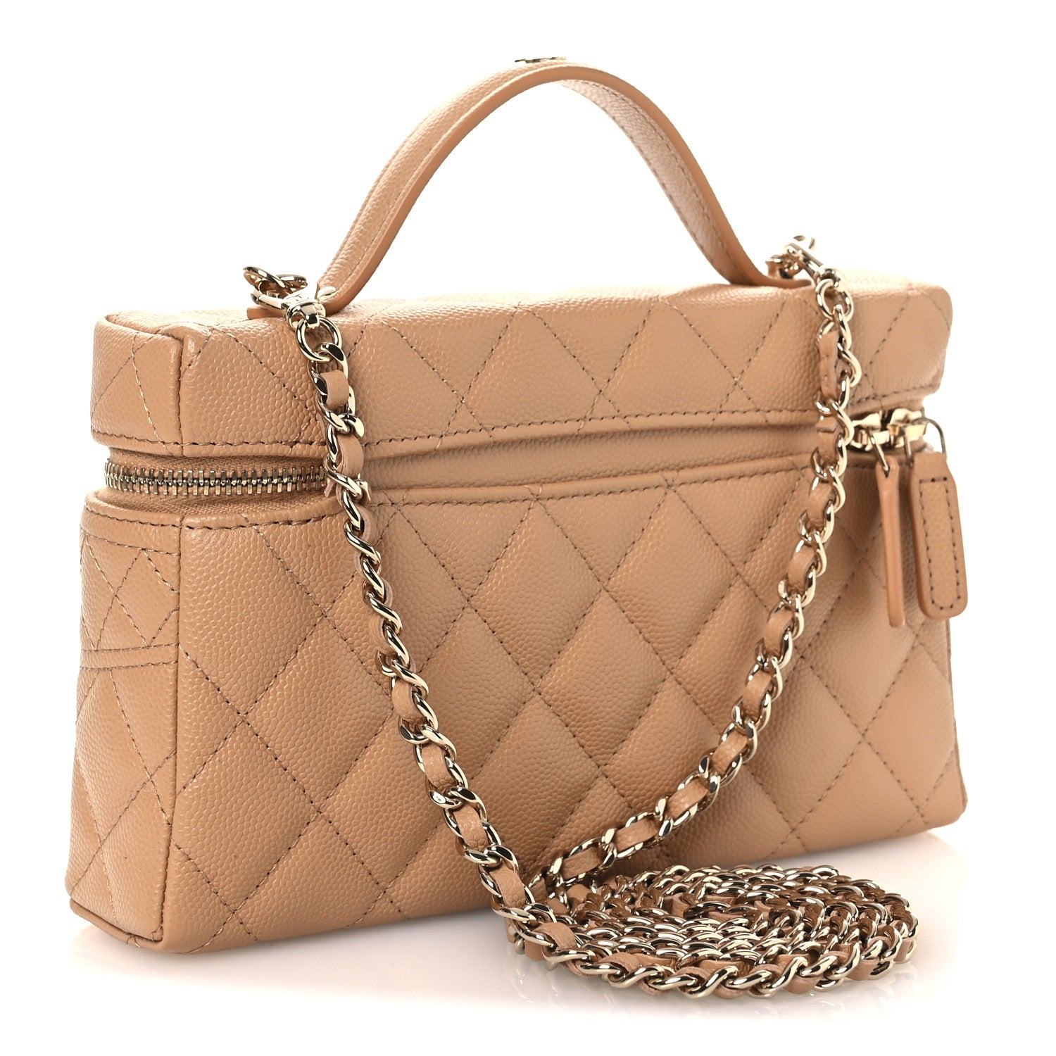 Chanel Caviar Quilted Trendy Handle Slim Vanity Beige 3 of 11
