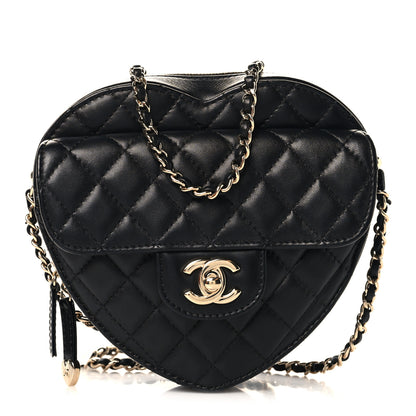 Chanel Lambskin Quilted CC In Love Heart Bag Black 1 of 11