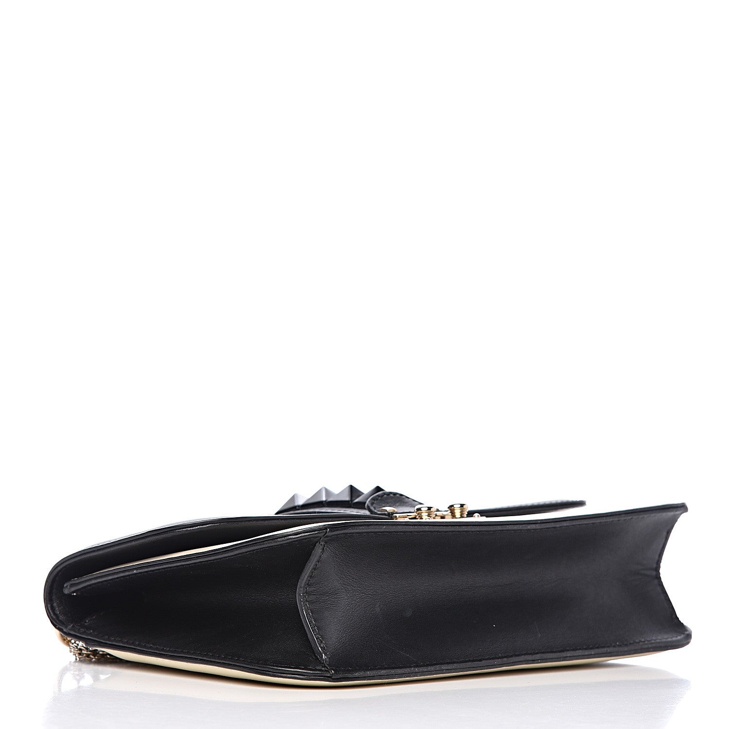 Valentino Garavani Vitello Medium Glam Lock Rockstud Flap Black Light Ivory 5 of 13