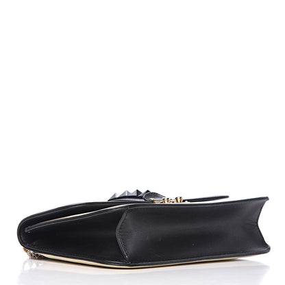 Valentino Garavani Vitello Medium Glam Lock Rockstud Flap Black Light Ivory 5 of 13