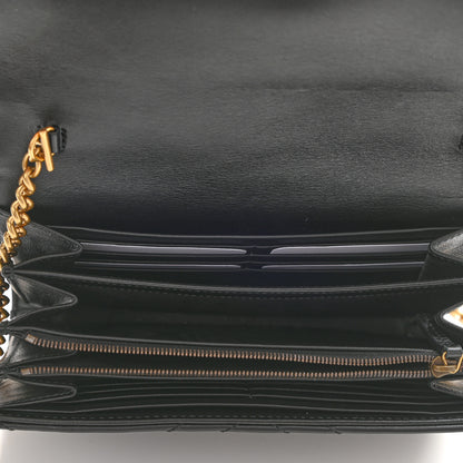 Gucci Calfskin Matelasse GG Marmont Chain Wallet Black 5 of 9