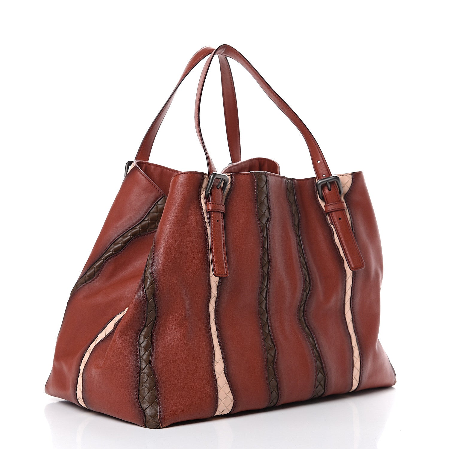 Bottega Veneta Calfskin Nappa Intrecciato Tote Brique Flamingo Truffle 4 of 23