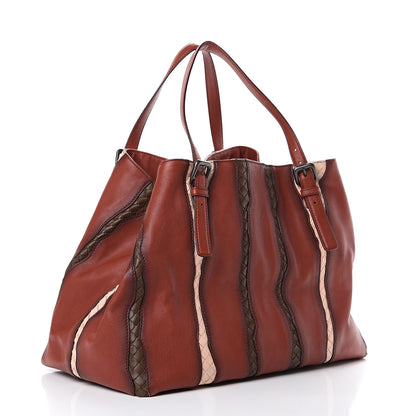 Bottega Veneta Calfskin Nappa Intrecciato Tote Brique Flamingo Truffle 4 of 23