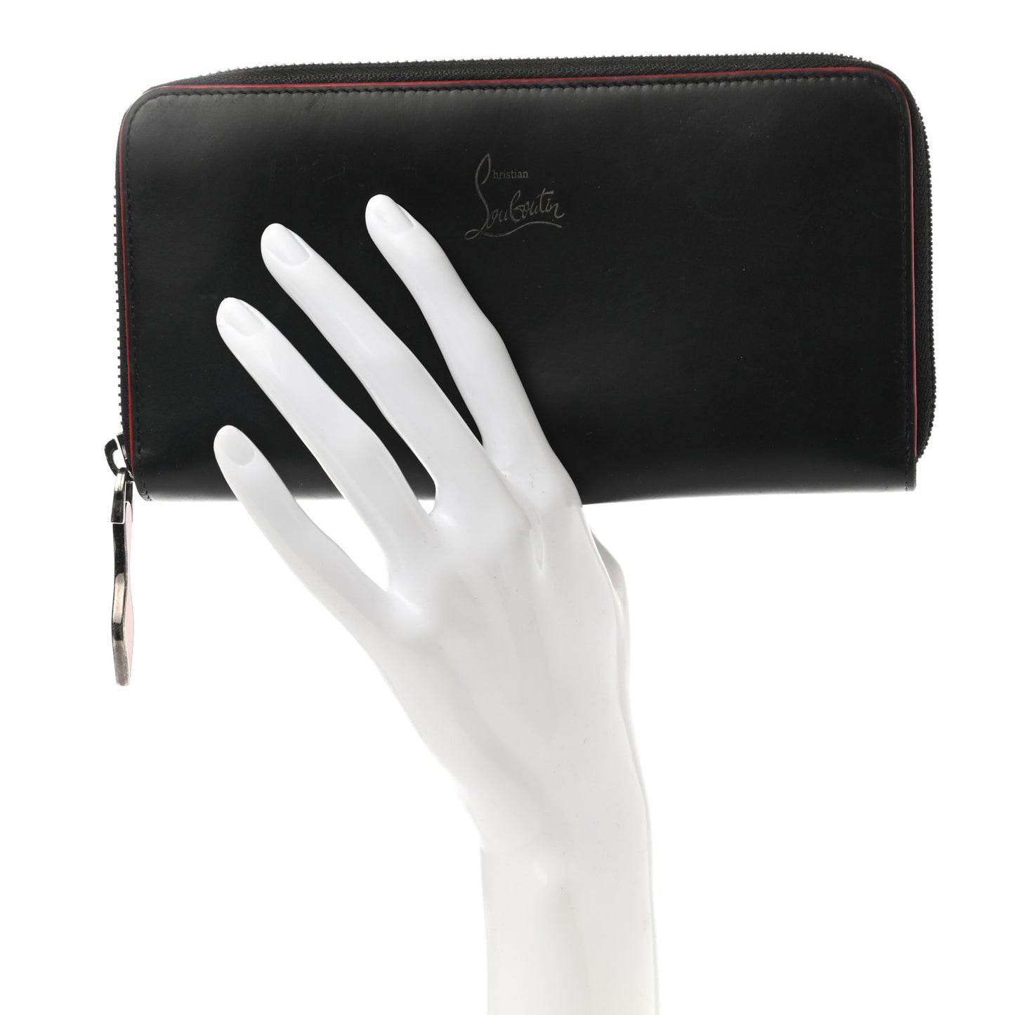 Calfskin Panettone Zip Around Wallet Black
