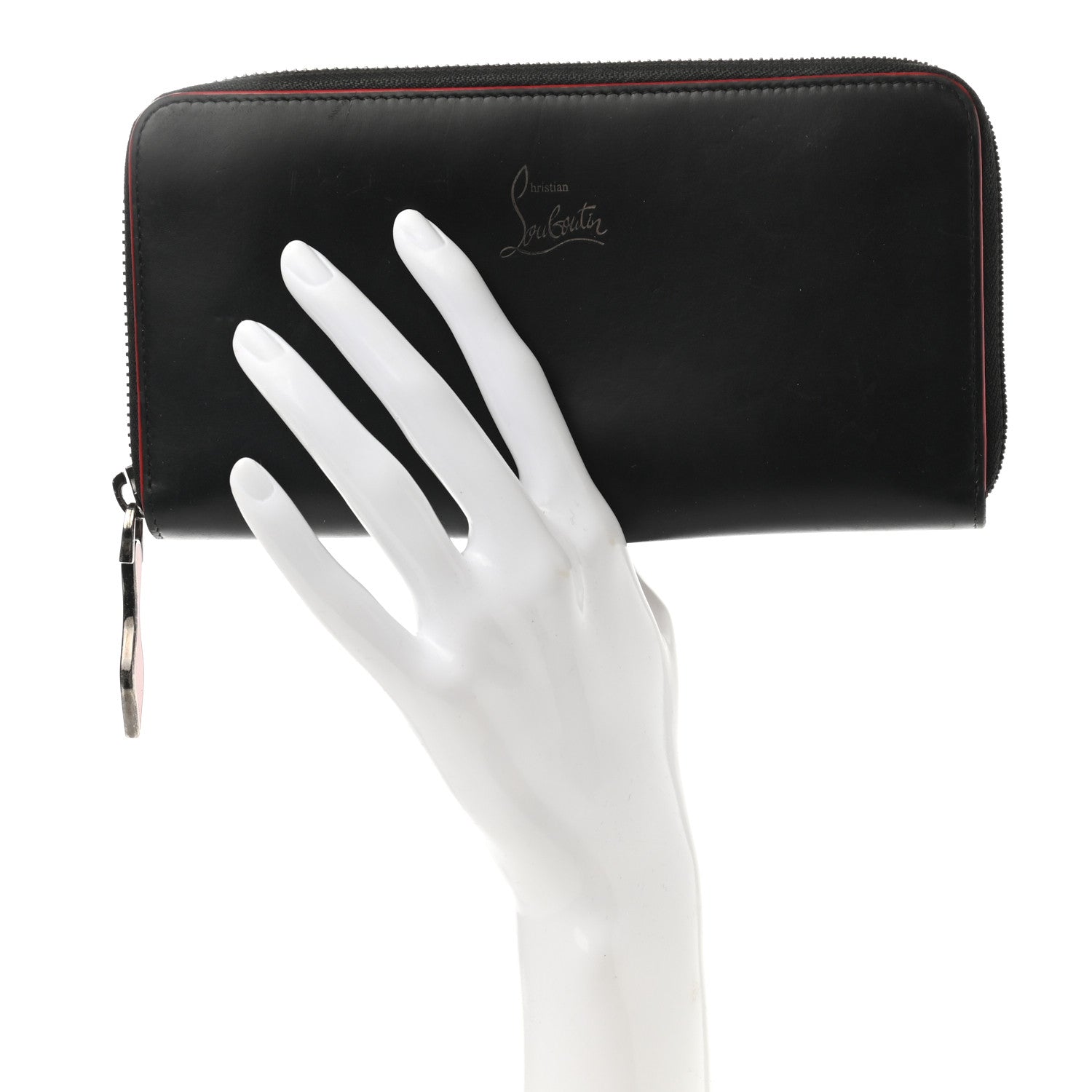 Christian Louboutin Calfskin Panettone Zip Around Wallet Black 2 of 9