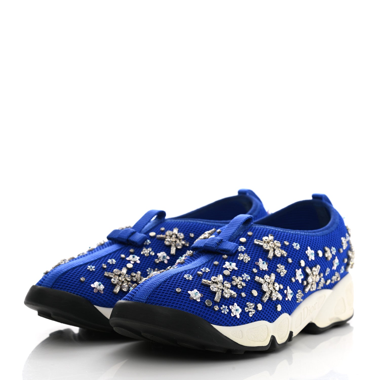 Christian Dior Technical Canvas Embellished Dior Fusion Sneakers 37 Blue 3 of 7