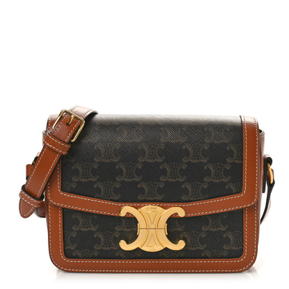 Celine Calfskin Triomphe Canvas Teen Triomphe Bag Tan 1 of 8