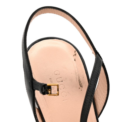 Gucci Lifford Calfskin GG Marmont Ankle Wrap 75mm Sandals 39 Black 9 of 10