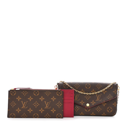 Louis Vuitton Monogram Pochette Felicie Chain Wallet Fuchsia 1 of 15