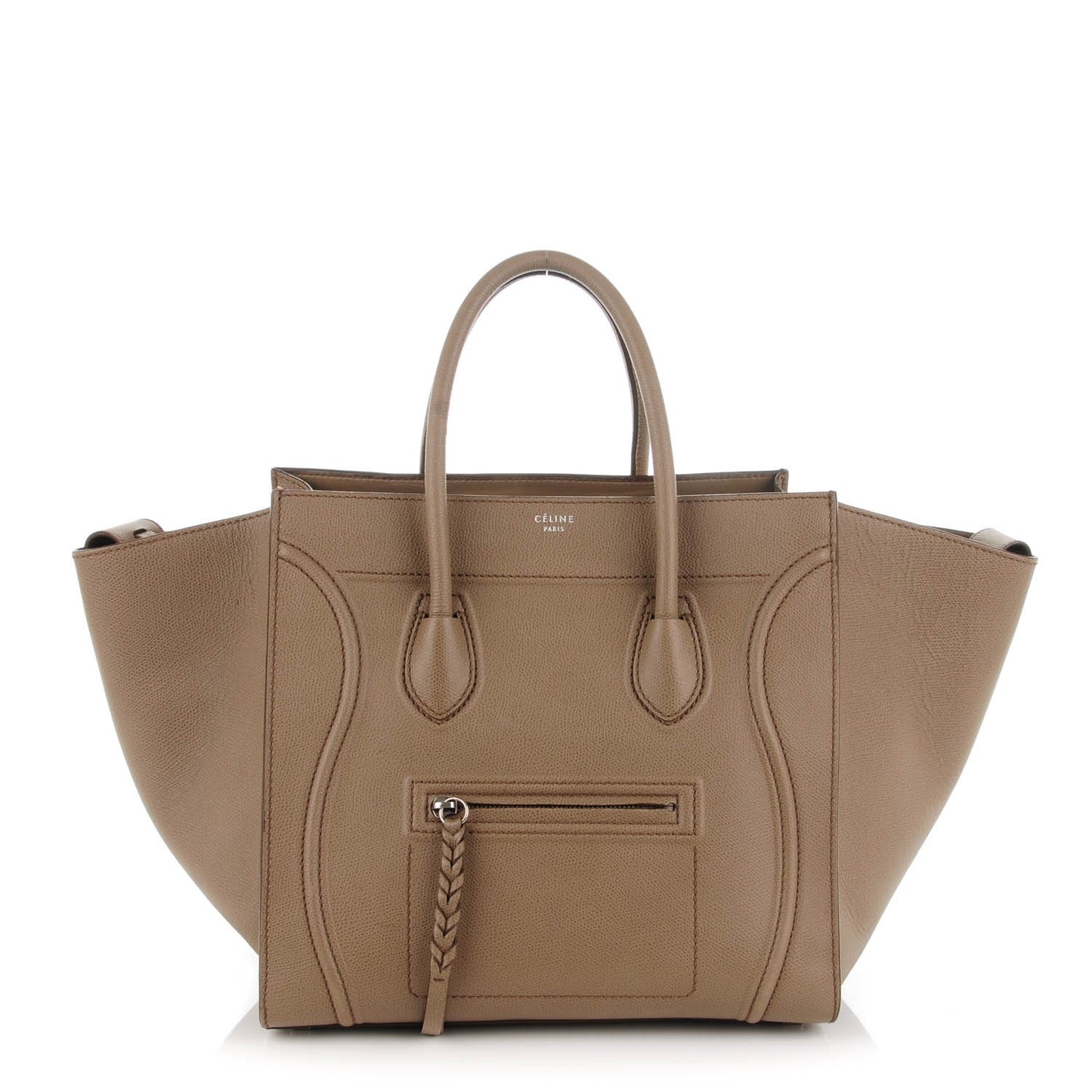 Grained Calfskin Medium Phantom Luggage Taupe