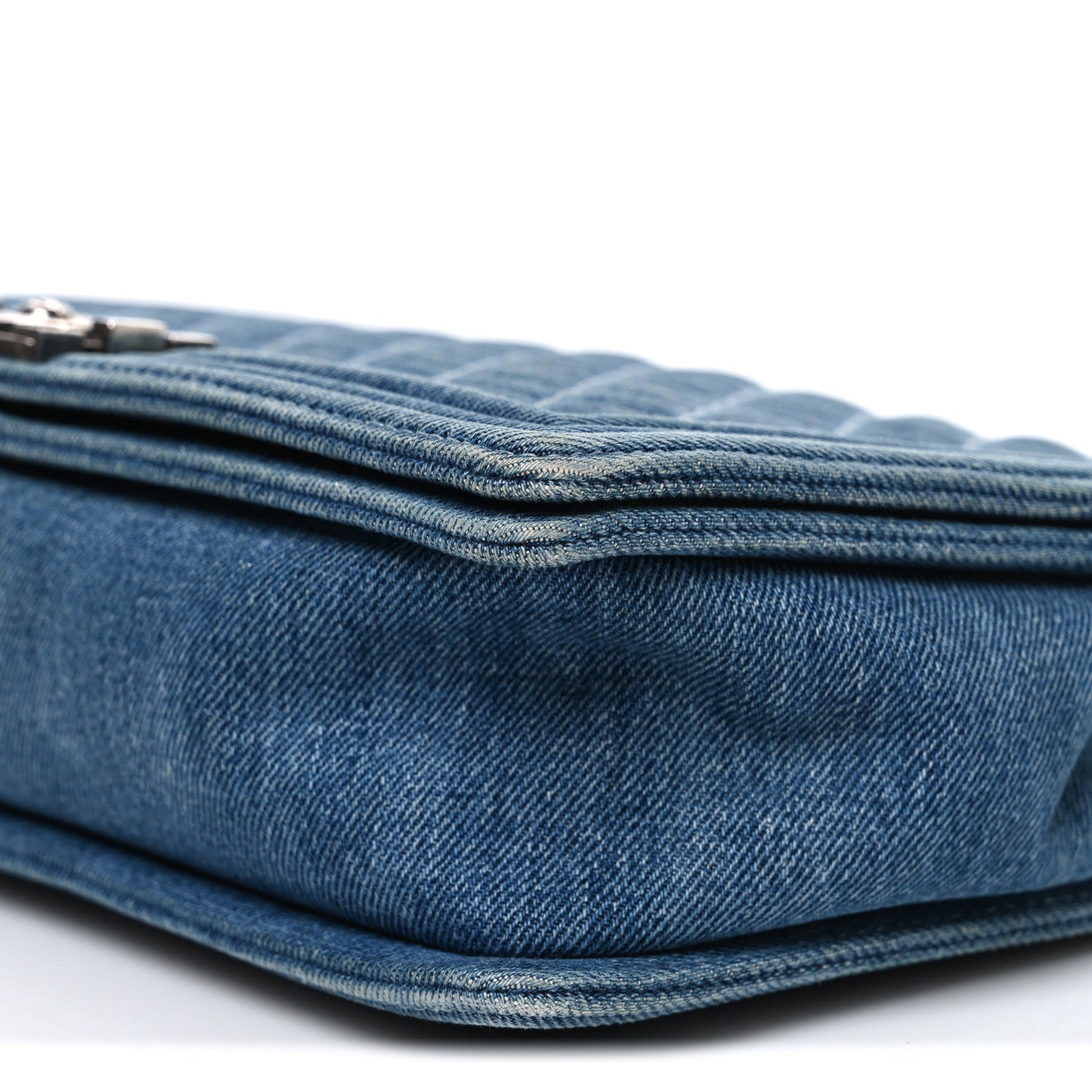 Chanel Denim Quilted Large Boy Flap Blue 9 of 9