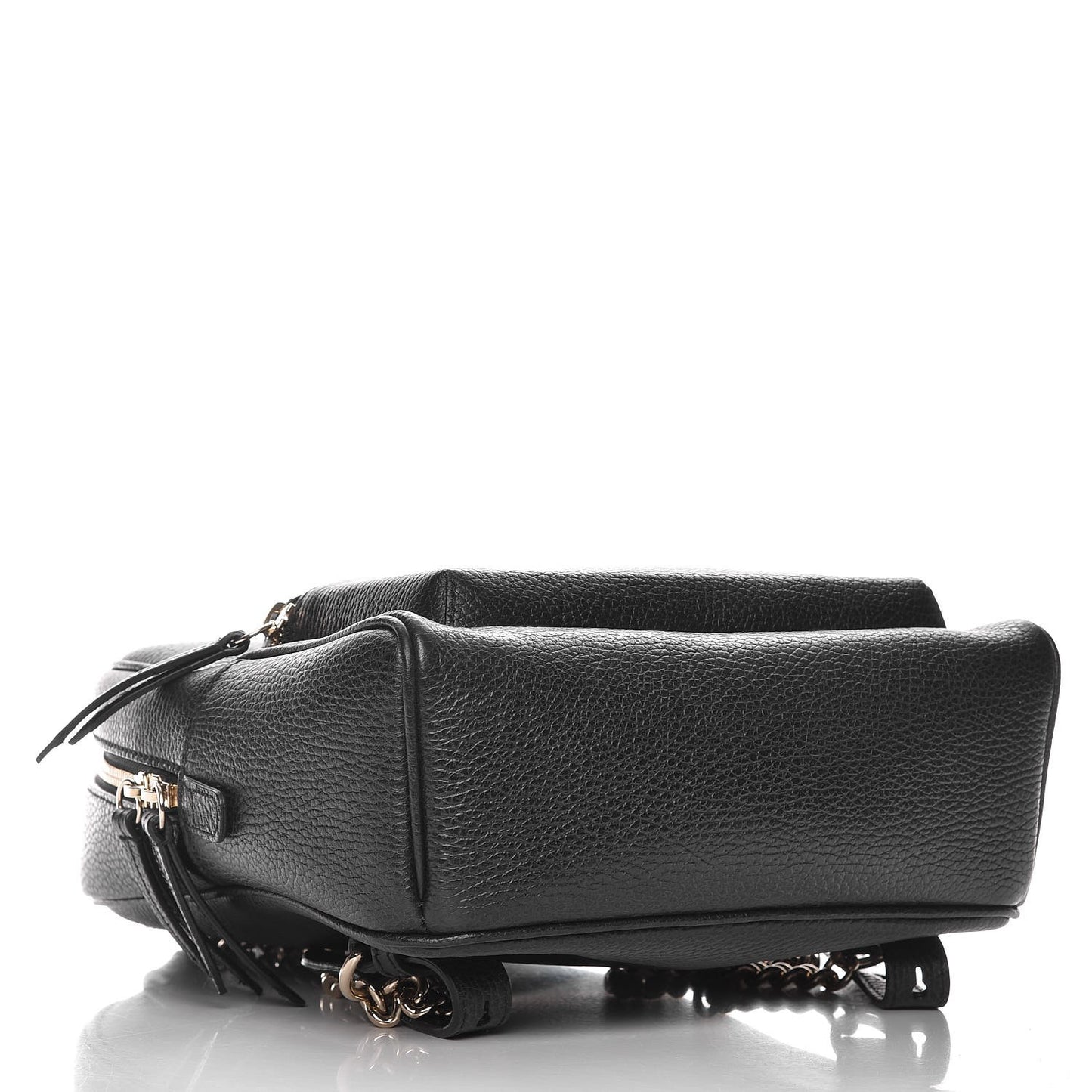 Pebbled Calfskin Soho Chain Backpack Black