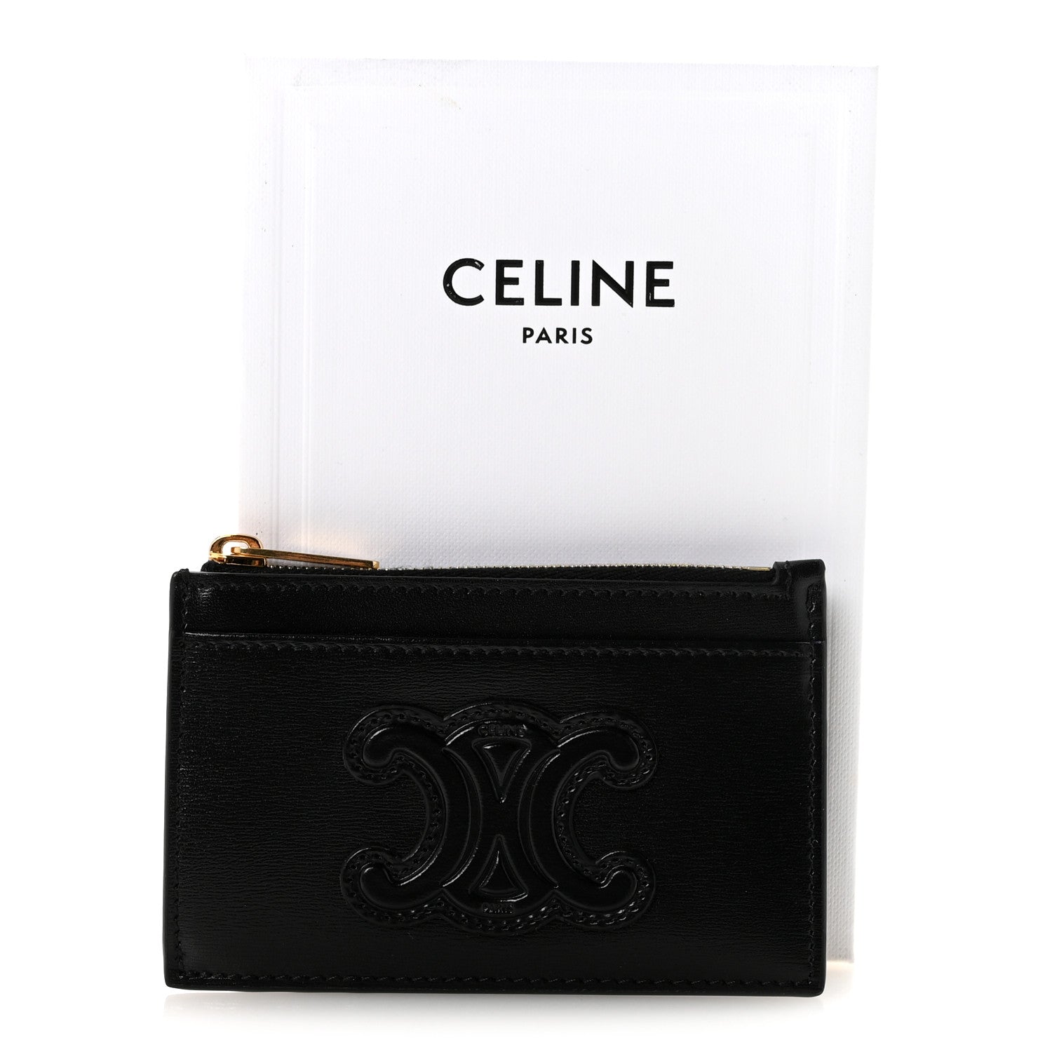 Celine Triomphe Calfskin Zipped Card Holder Black Black 8 of 8