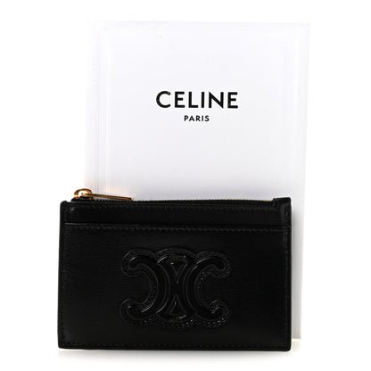 Celine Triomphe Calfskin Zipped Card Holder Black Black 8 of 8