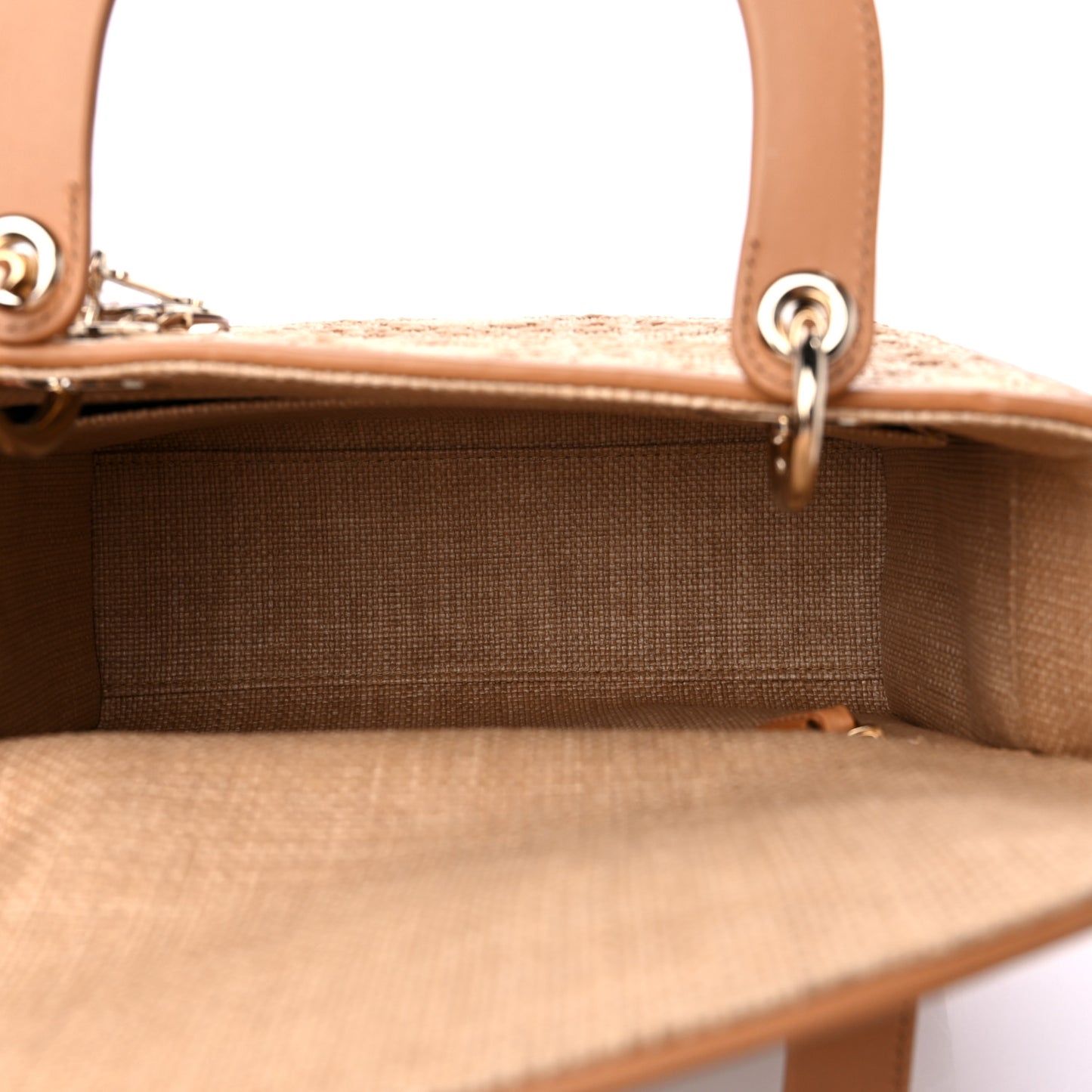 Raffia Medium Lady Dior Bag Beige