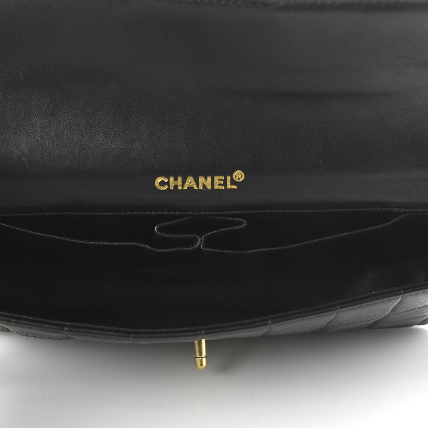 Lambskin East West Chocolate Bar Flap Black