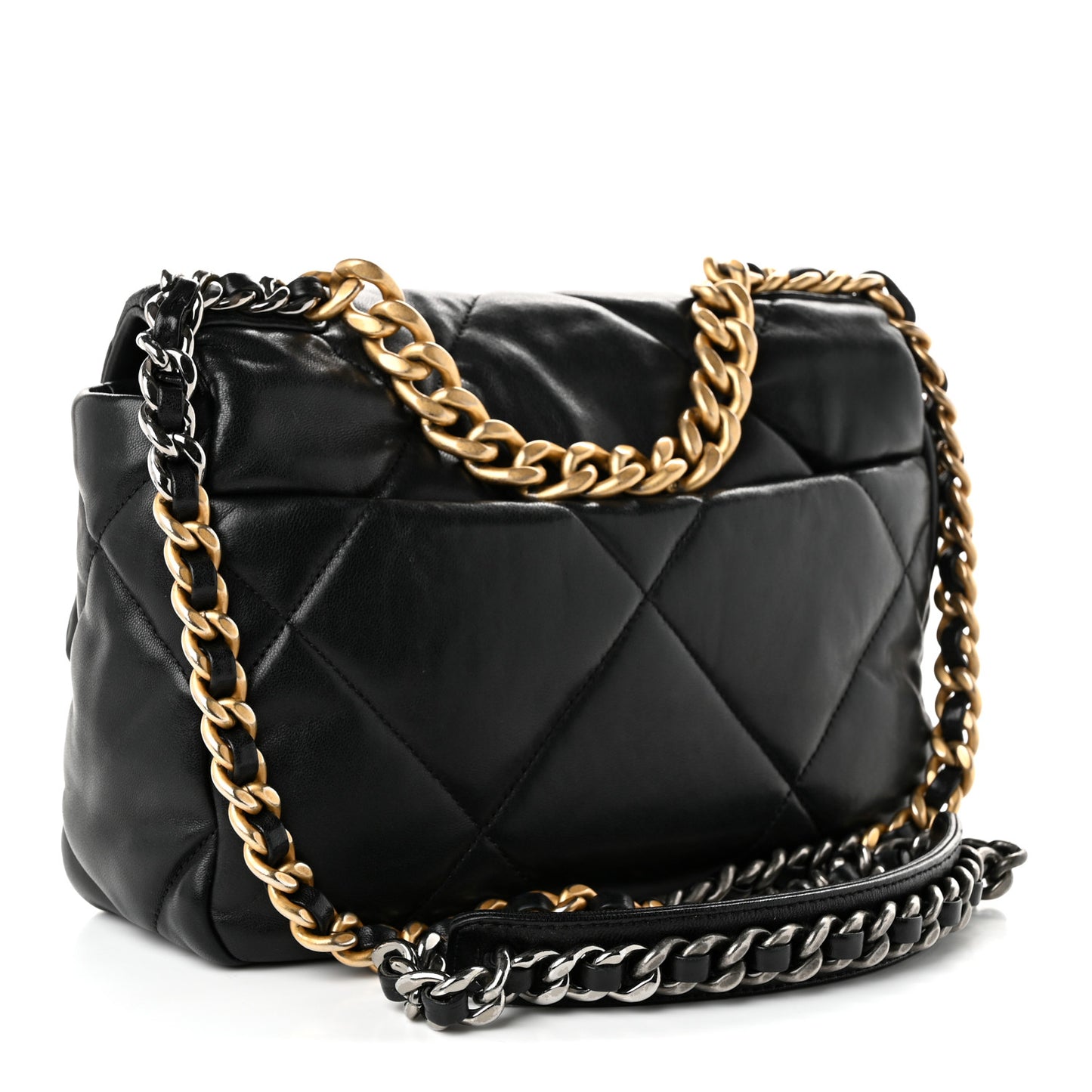 Lambskin Quilted Medium Chanel 19 Flap Black