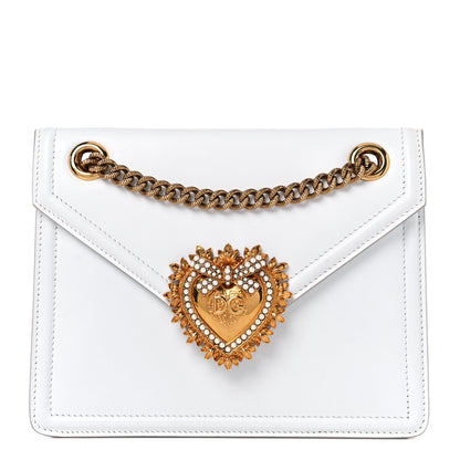 Dolce & Gabbana Smooth Calfskin Medium Devotion Crossbody Bag White 1 of 13
