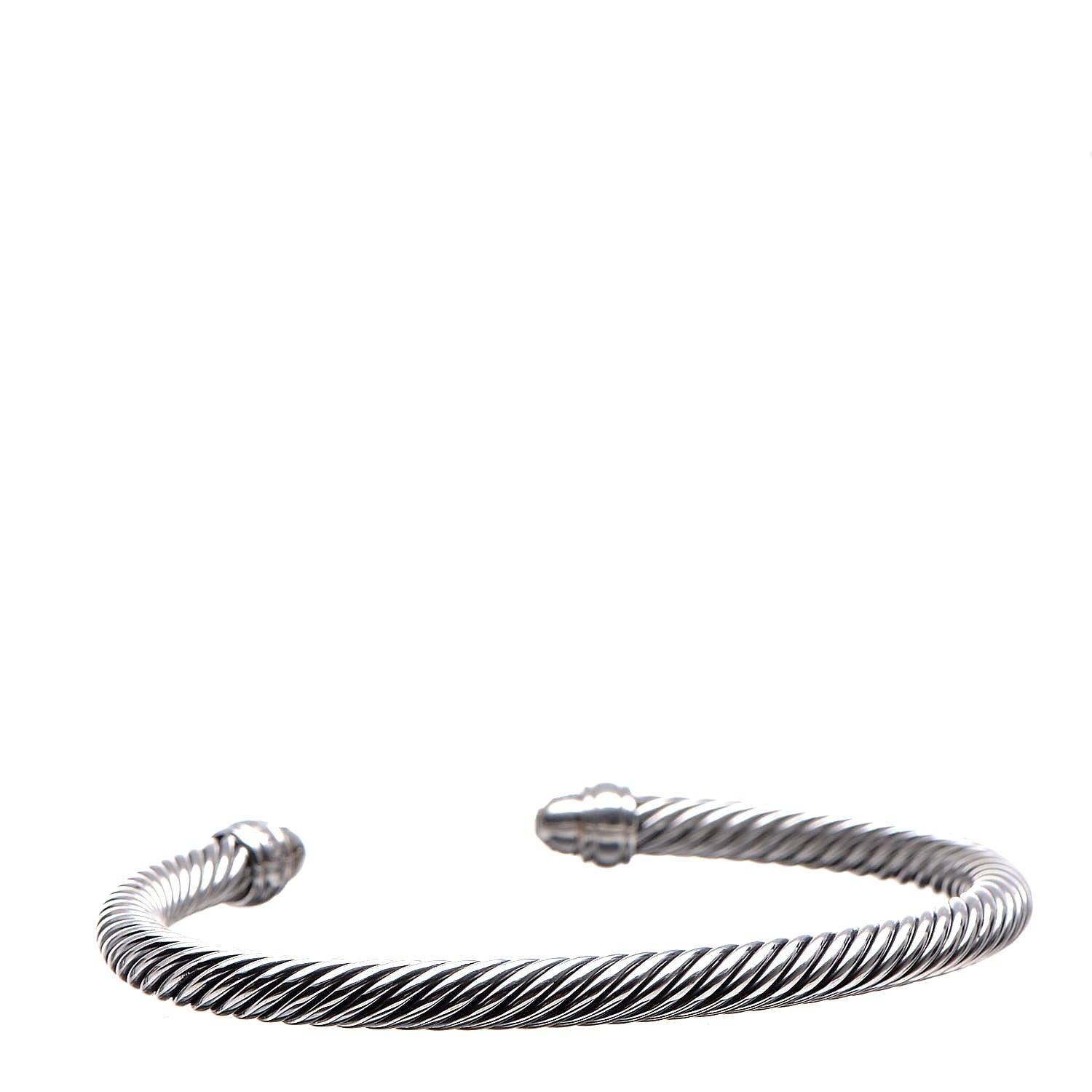 David Yurman Sterling Silver Black Diamond 5mm Cable Classics Bracelet 3 of 4
