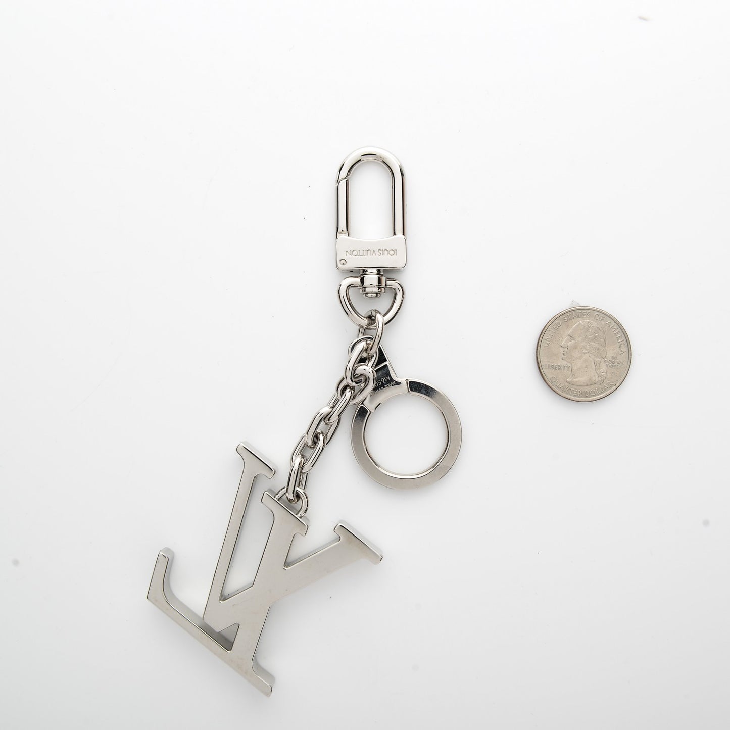 LV Initials Key Holder Silver