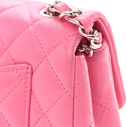 Chanel Lambskin Quilted Mini Rectangular Flap Dark Pink 13 of 14