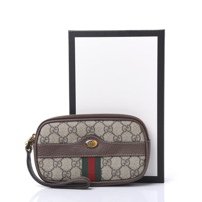 Gucci GG Supreme Monogram Ophidia Phone Case Wristlet Brown 9 of 9