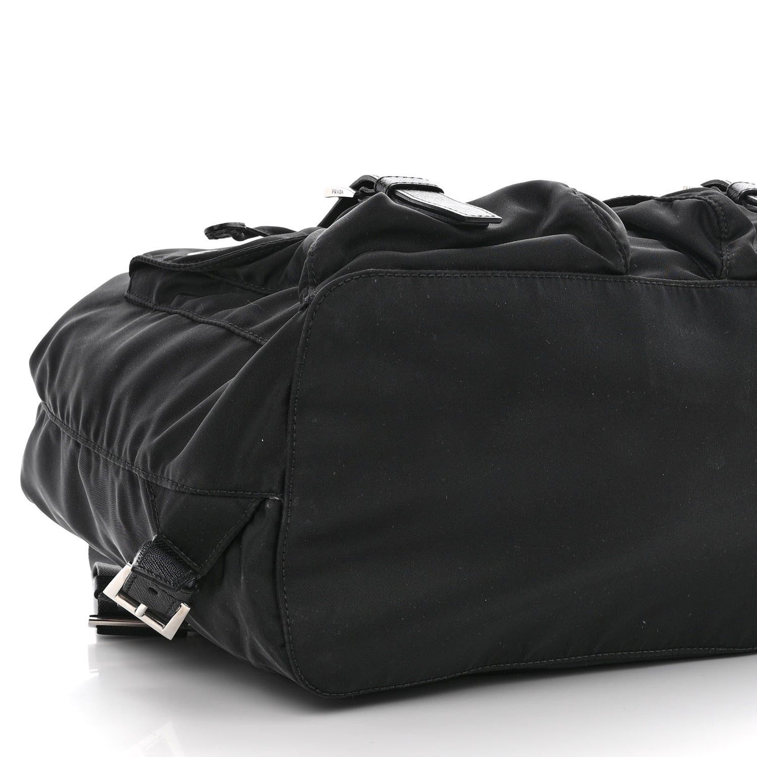 Prada Tessuto Nylon Saffiano Medium Smalto Backpack Black 9 of 10