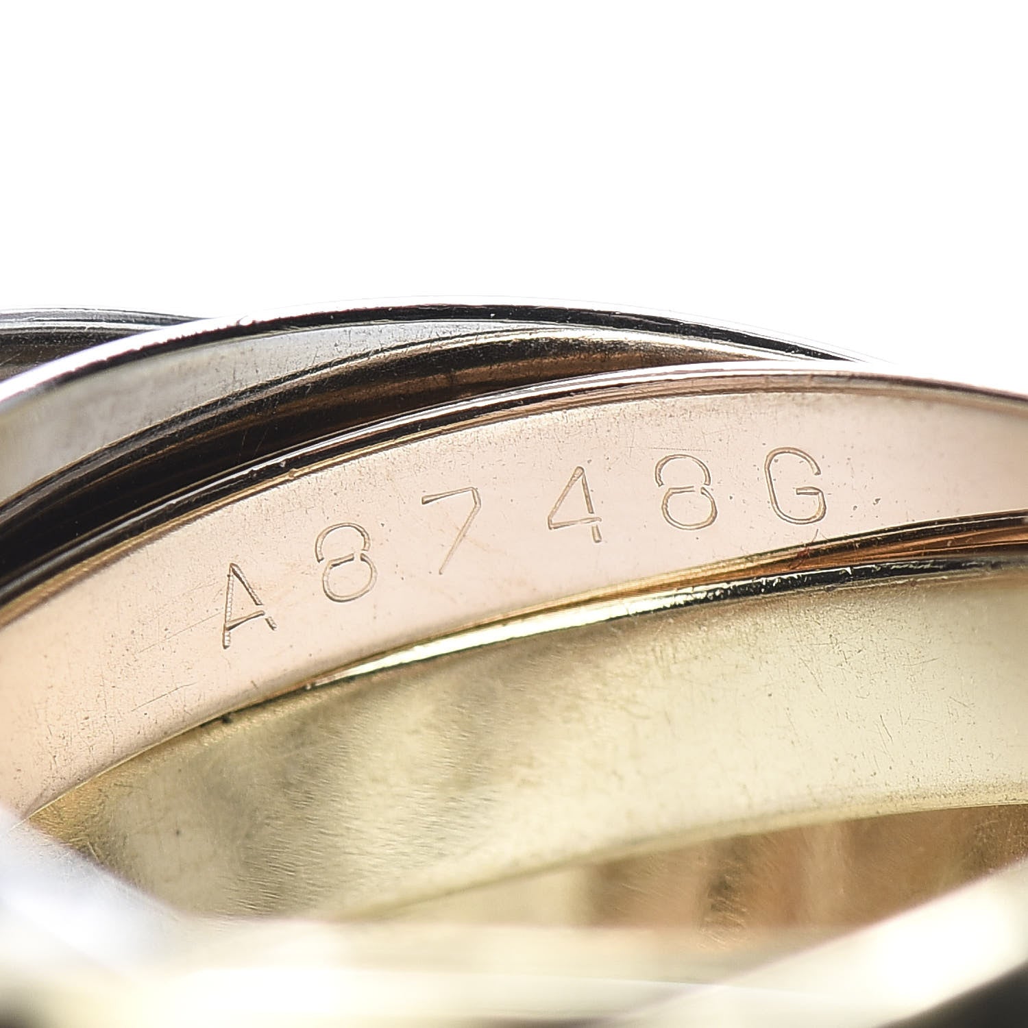 Cartier 18K Pink Yellow White Gold Les Must De Trinity Five Band Ring 51 5.75 6 of 6