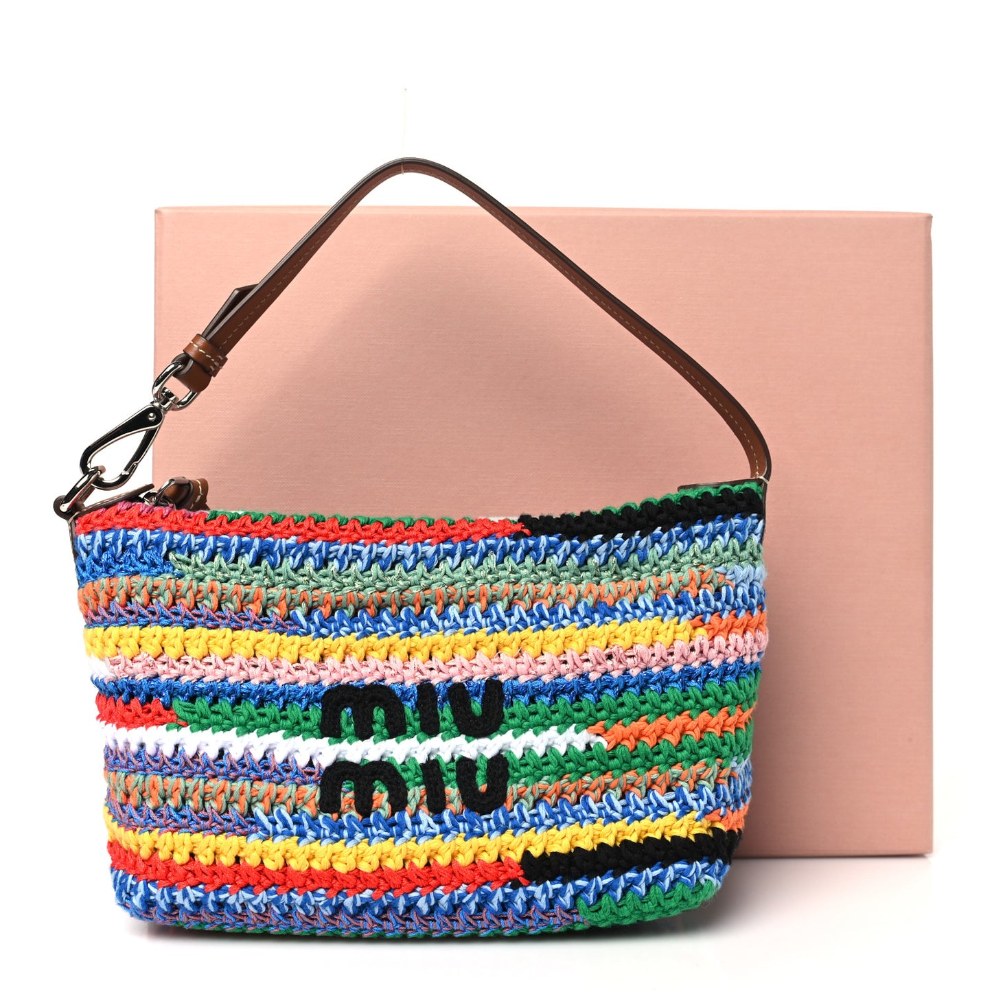 Fabric Crochet Pouch Multicolor