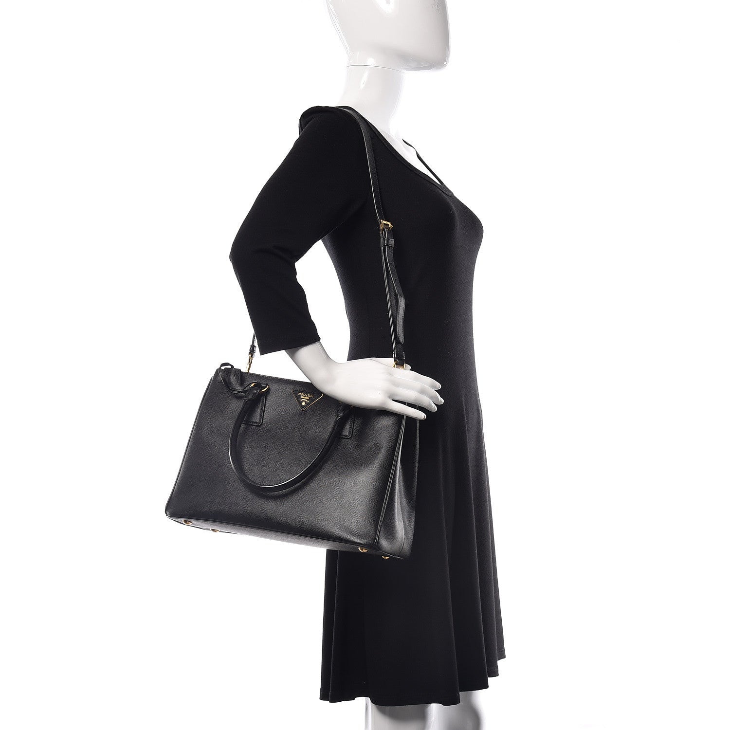 Prada Saffiano Lux Small Tote Nero Black 2 of 9