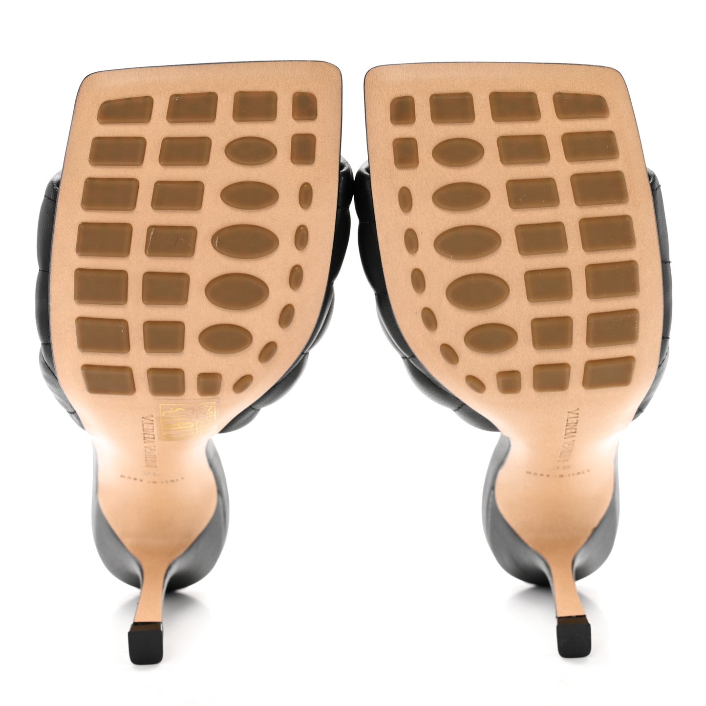 Nappa Matelasse Padded Mule Sandals 38 Black