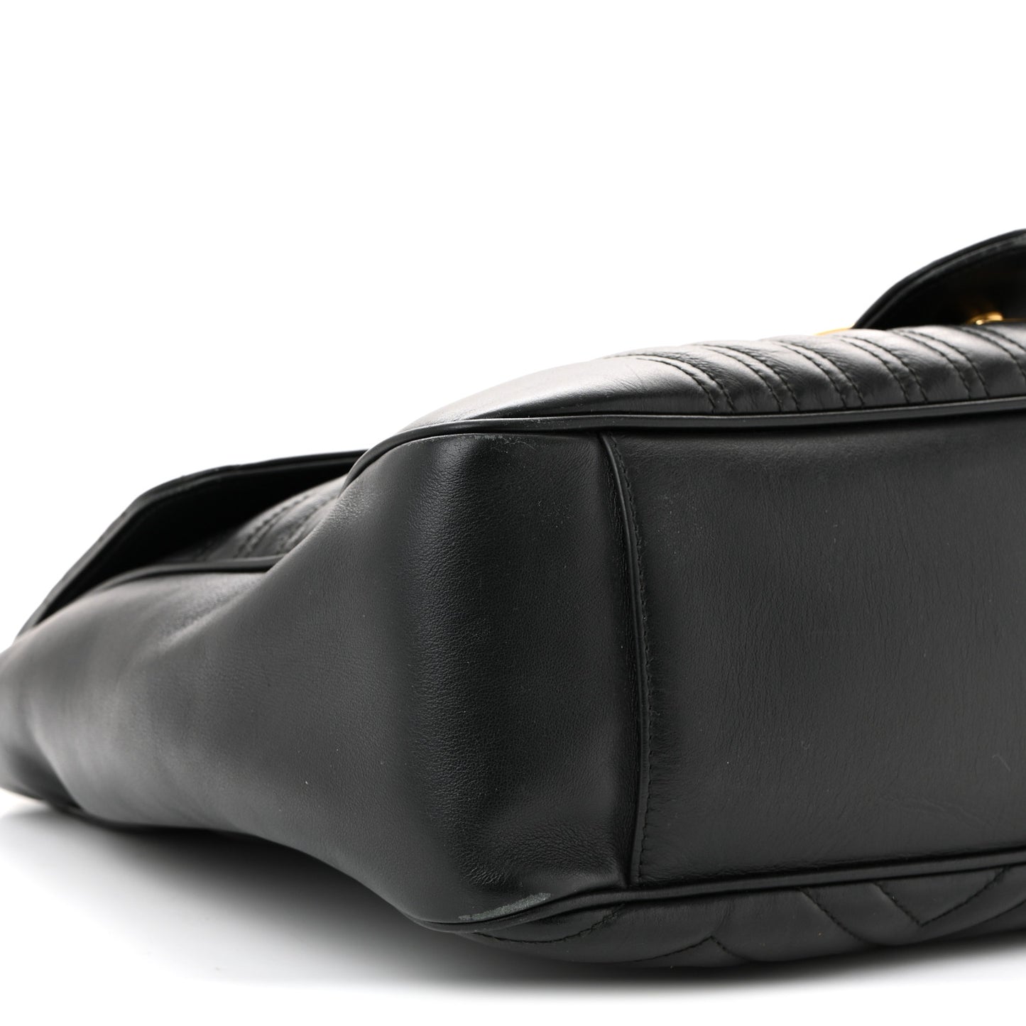 Calfskin Matelasse Large GG Marmont Shoulder Bag Black