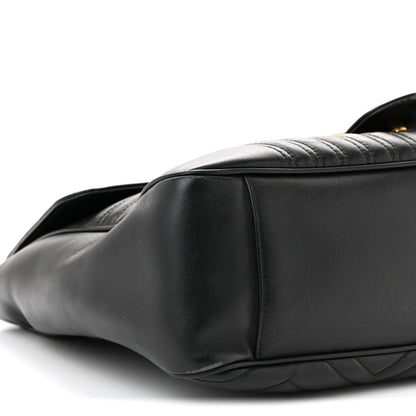 Gucci Calfskin Matelasse Large GG Marmont Shoulder Bag Black 9 of 12